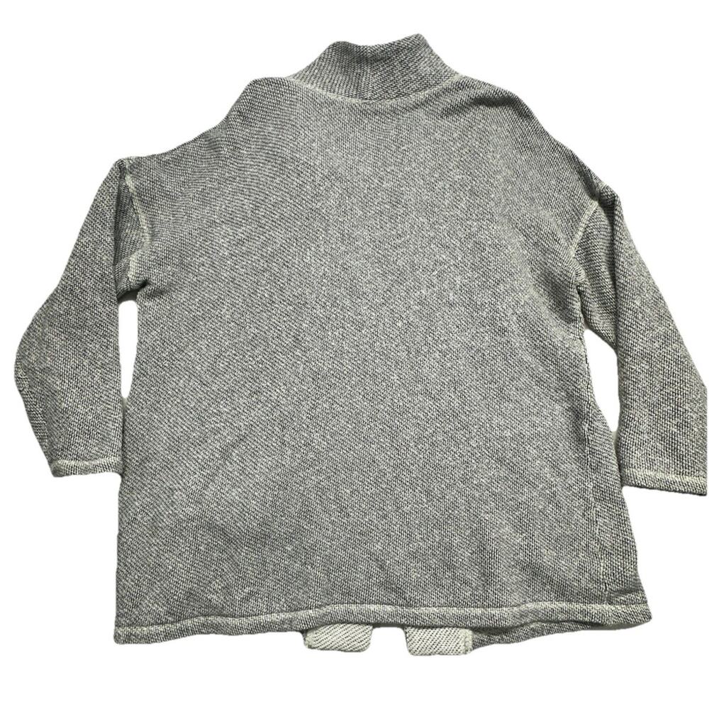 Eileen Fisher Cardigan Size M Grey Heather Organic Cotton Terry Collar Jacket - Picture 8 of 8